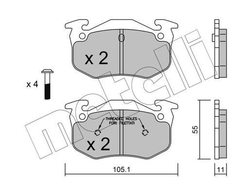 Brake Pad Set, disc brake METELLI 22-0038-1