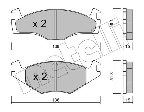 Brake Pad Set, disc brake METELLI 22-0045-0