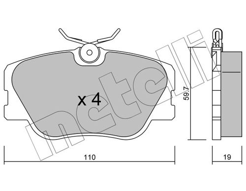 Brake Pad Set, disc brake METELLI 22-0061-0