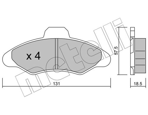 Brake Pad Set, disc brake METELLI 22-0071-0