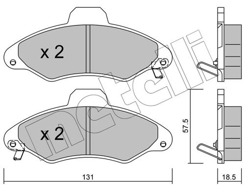 Brake Pad Set, disc brake METELLI 22-0071-1