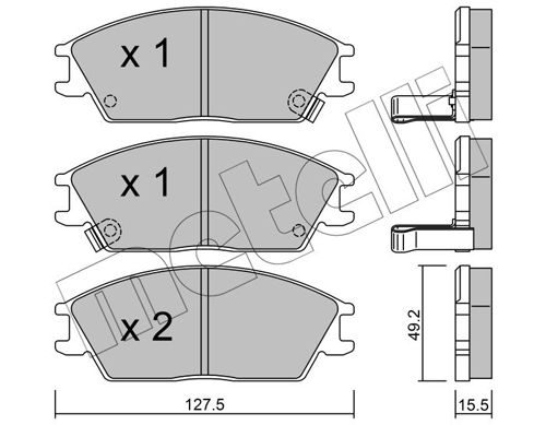 Комплект гальмівних накладок, дискове гальмо METELLI 22-0081-1