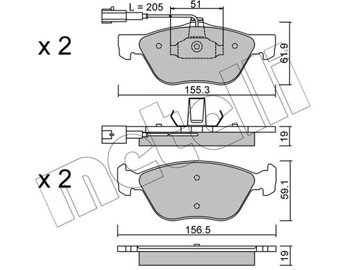 Brake Pad Set, disc brake METELLI 22-0083-1