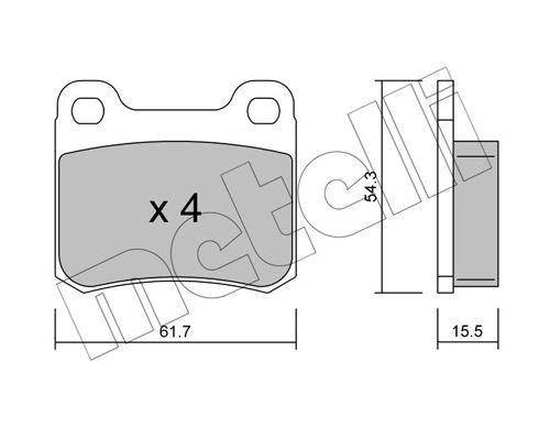 Brake Pad Set, disc brake METELLI 22-0092-1
