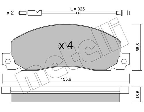 Brake Pad Set, disc brake METELLI 22-0098-0