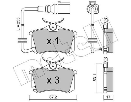 Brake Pad Set, disc brake METELLI 22-0100-4