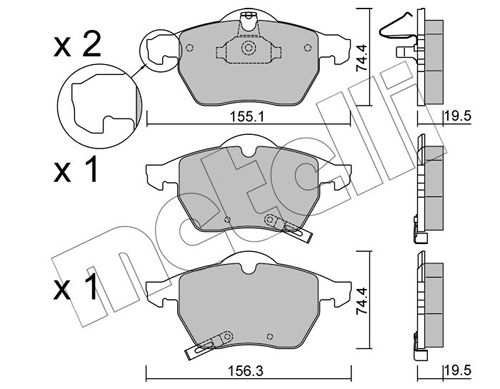 Brake Pad Set, disc brake METELLI 22-0118-2