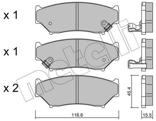 Brake Pad Set, disc brake METELLI 22-0136-0