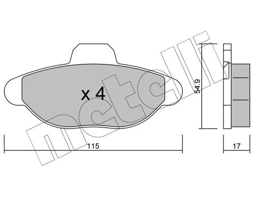 Brake Pad Set, disc brake METELLI 22-0137-0