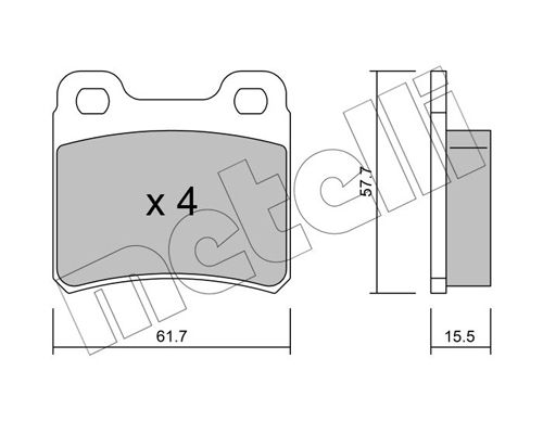 Brake Pad Set, disc brake METELLI 22-0141-0
