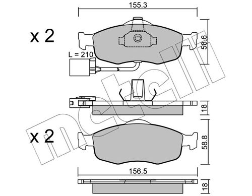 Brake Pad Set, disc brake METELLI 22-0146-1