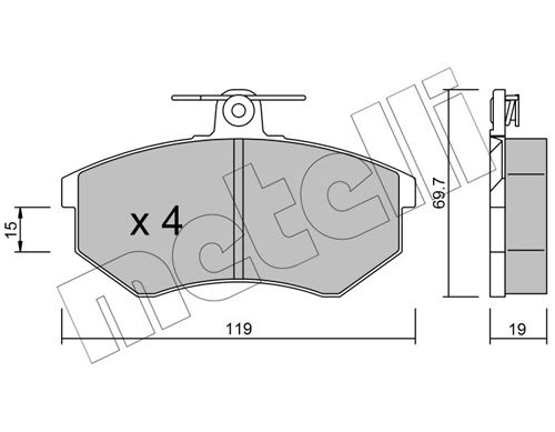 Brake Pad Set, disc brake METELLI 22-0148-0