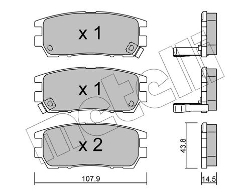 Brake Pad Set, disc brake METELLI 22-0151-0