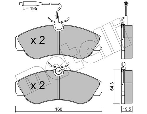 Brake Pad Set, disc brake METELLI 22-0155-0