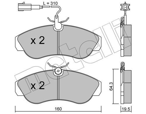 Brake Pad Set, disc brake METELLI 22-0155-1