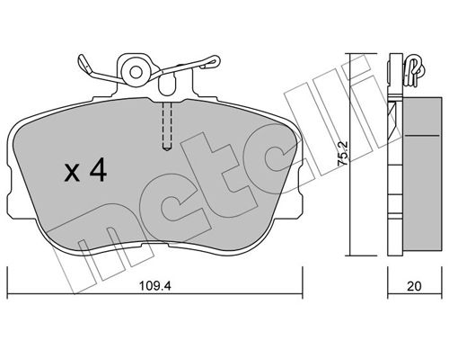 Brake Pad Set, disc brake METELLI 22-0158-0