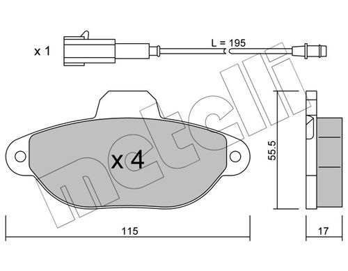 Brake Pad Set, disc brake METELLI 22-0159-2