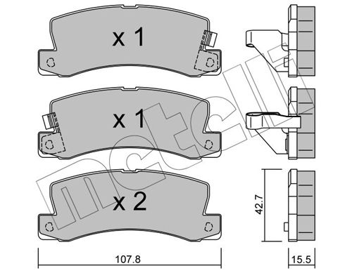 Brake Pad Set, disc brake METELLI 22-0161-0
