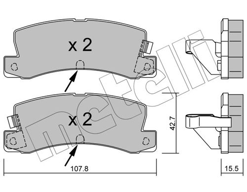 Brake Pad Set, disc brake METELLI 22-0161-2