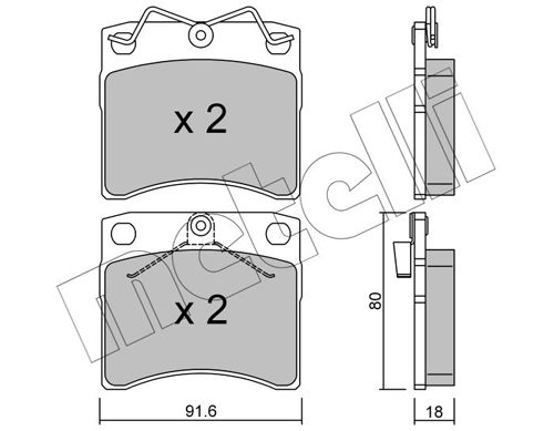 Brake Pad Set, disc brake METELLI 22-0163-1