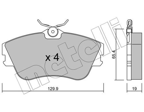 Brake Pad Set, disc brake METELLI 22-0164-0