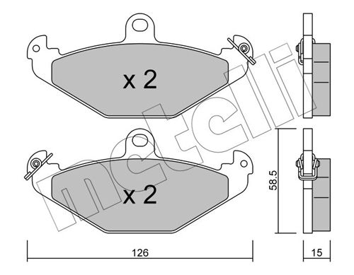 Brake Pad Set, disc brake METELLI 22-0165-0