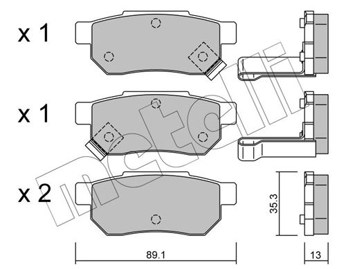 Brake Pad Set, disc brake METELLI 22-0170-1