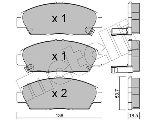 Brake Pad Set, disc brake METELLI 22-0172-0