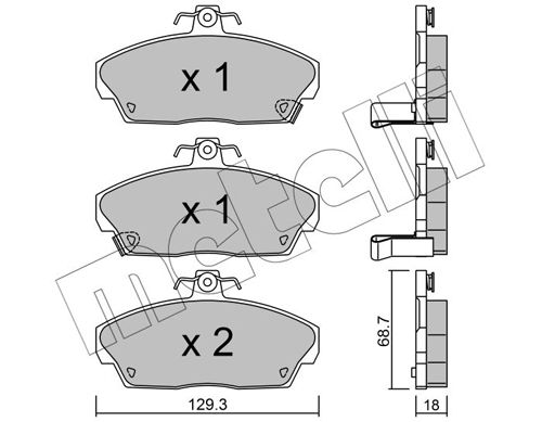 Brake Pad Set, disc brake METELLI 22-0174-0