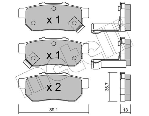 Brake Pad Set, disc brake METELLI 22-0176-1