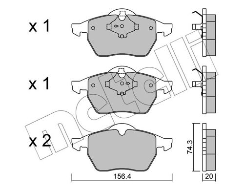 Brake Pad Set, disc brake METELLI 22-0181-1