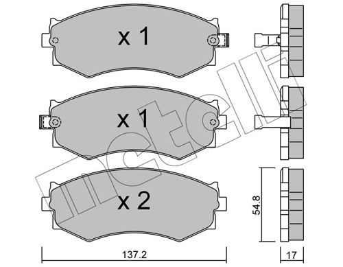 Brake Pad Set, disc brake METELLI 22-0190-1