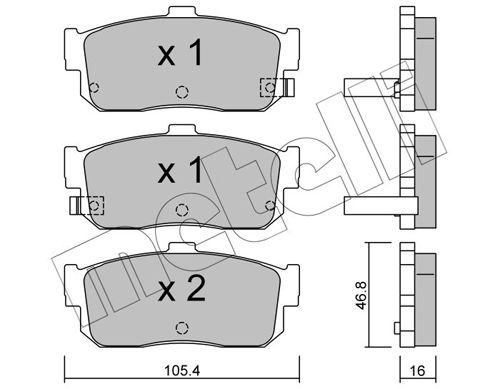 Brake Pad Set, disc brake METELLI 22-0193-1