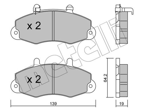 Brake Pad Set, disc brake METELLI 22-0194-1