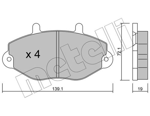 Brake Pad Set, disc brake METELLI 22-0195-0
