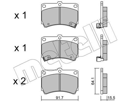 Brake Pad Set, disc brake METELLI 22-0196-0