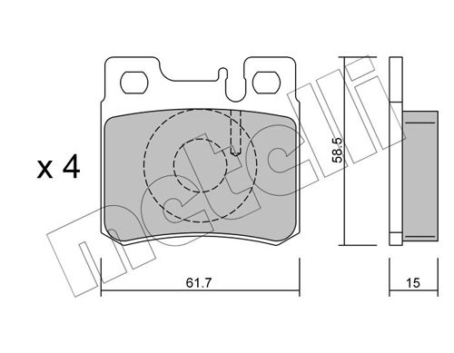 Brake Pad Set, disc brake METELLI 22-0203-0