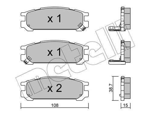 Brake Pad Set, disc brake METELLI 22-0204-0