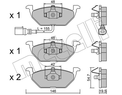 Brake Pad Set, disc brake METELLI 22-0211-2