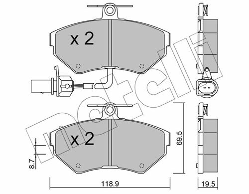 Brake Pad Set, disc brake METELLI 22-0215-2