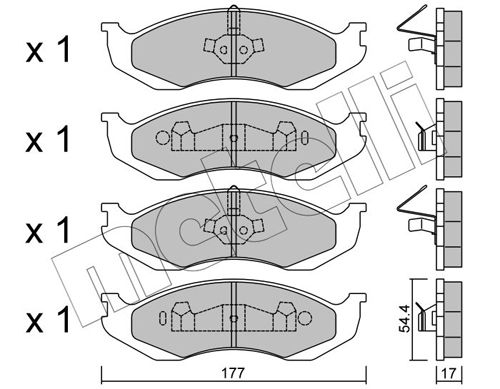 Brake Pad Set, disc brake METELLI 22-0218-0