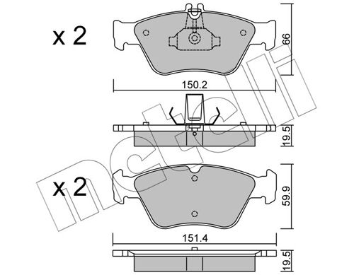 Brake Pad Set, disc brake METELLI 22-0219-0