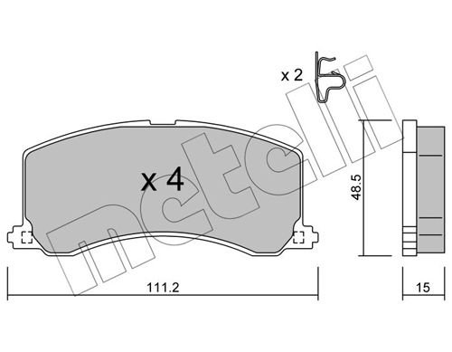 Brake Pad Set, disc brake METELLI 22-0248-0