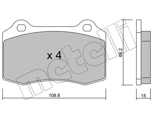 Brake Pad Set, disc brake METELLI 22-0251-2