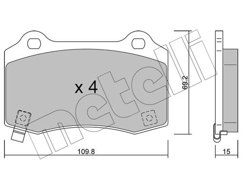 Brake Pad Set, disc brake METELLI 22-0251-6