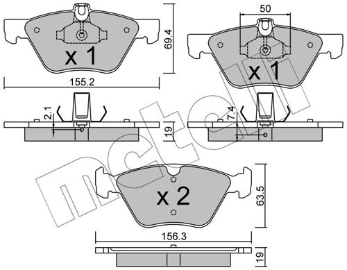 Brake Pad Set, disc brake METELLI 22-0252-1