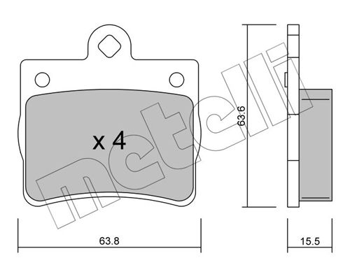 Brake Pad Set, disc brake METELLI 22-0255-0