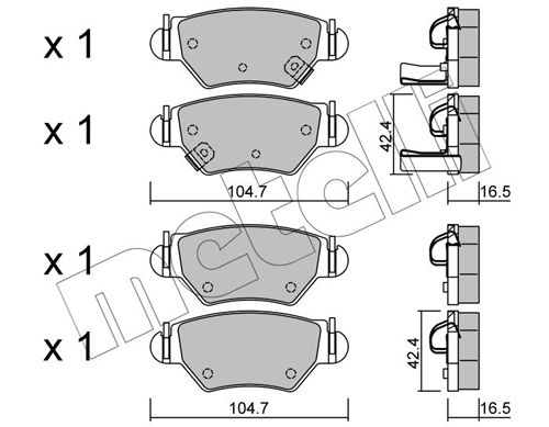 Brake Pad Set, disc brake METELLI 22-0259-0