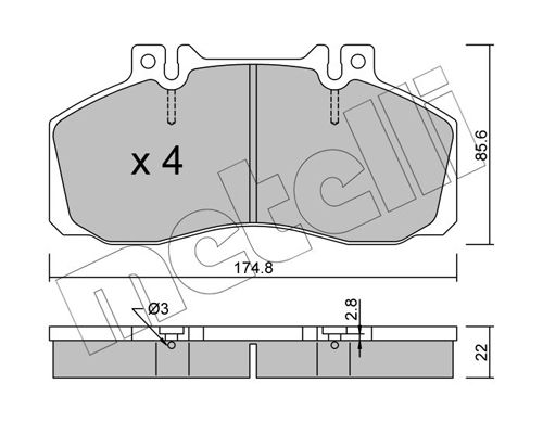 Brake Pad Set, disc brake METELLI 22-0267-0