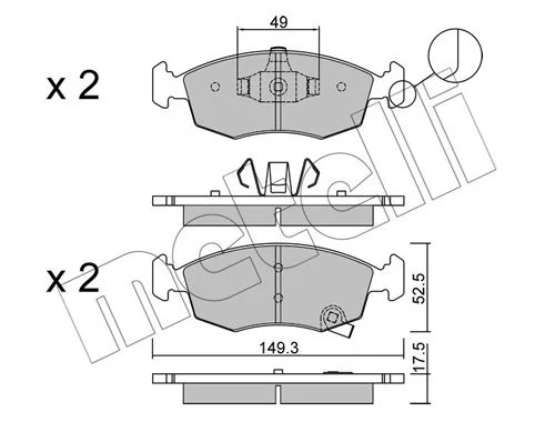 Brake Pad Set, disc brake METELLI 22-0274-5